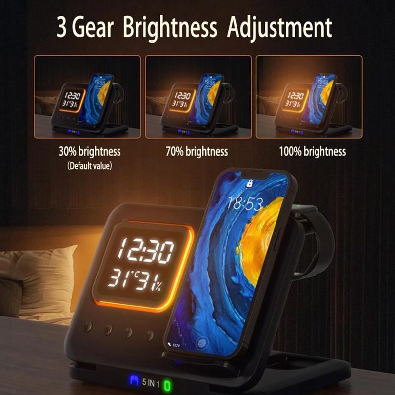 Alarm Clock Fast Charging Dock Station
