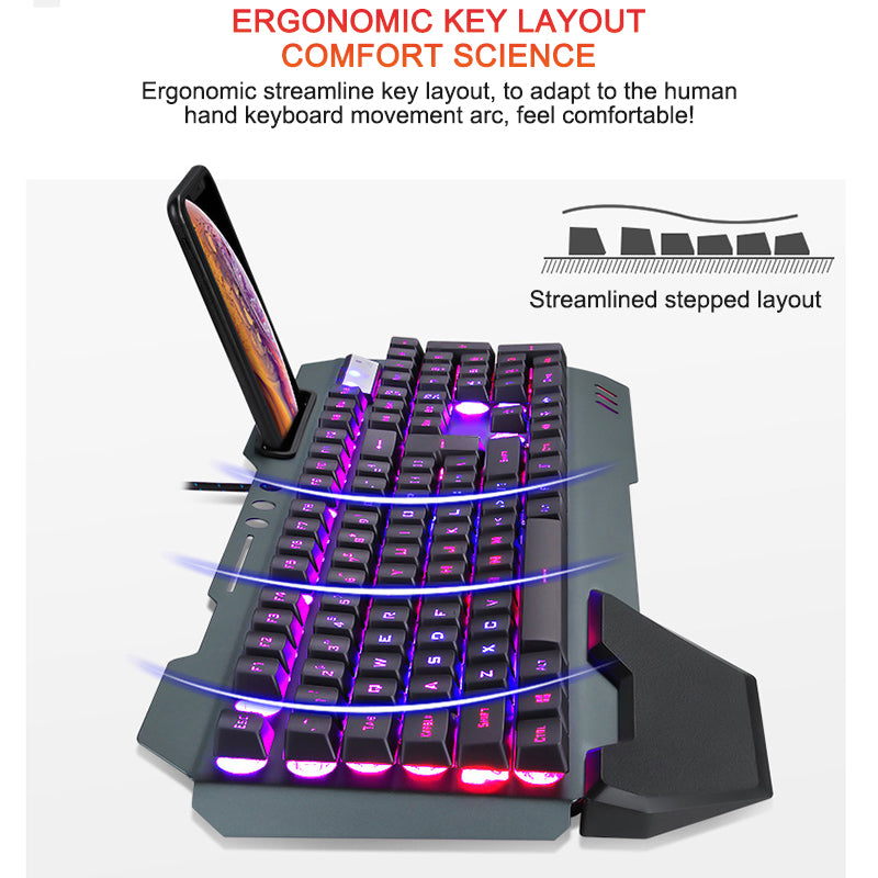 Ergonomiese Bedrade Speletjiesleutelbord