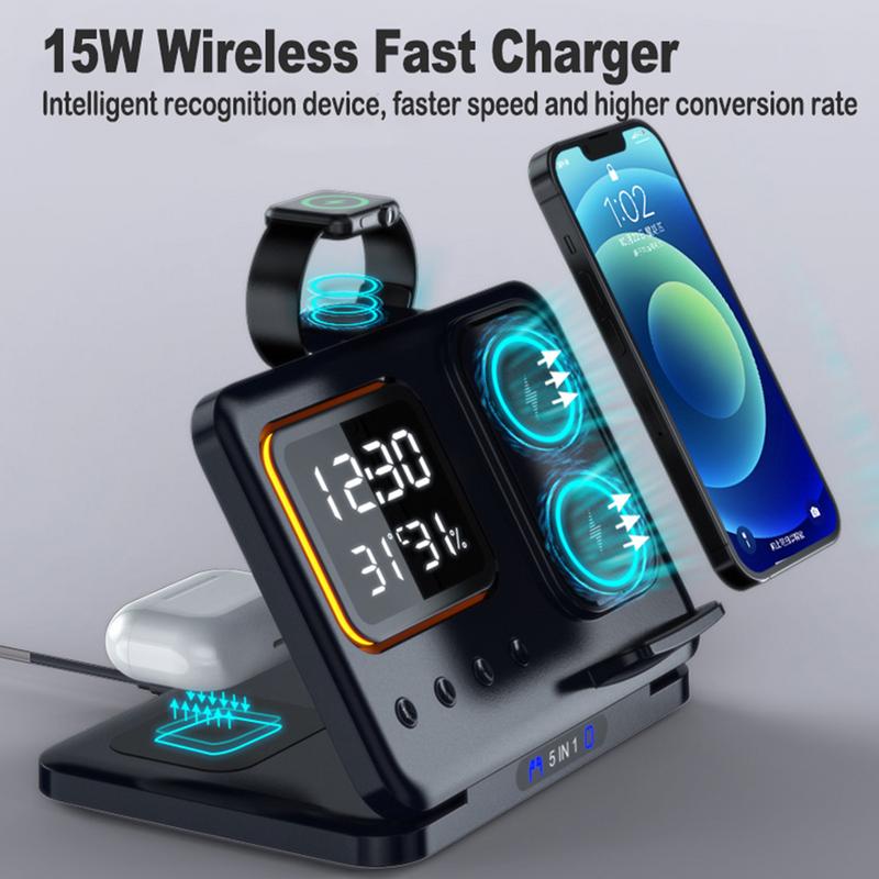 Alarm Clock Fast Charging Dock Station