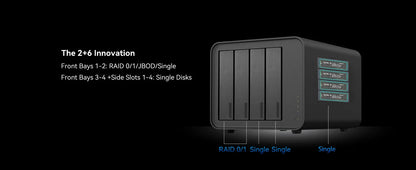 TERRAMASTER D8 Hybrid 8-Bay Hybrid RAlD Enclosure USB 3.2 Gen 2 10Gbps Type C Storage Supports RAID 0/1/Single/JBOD（Diskless）
