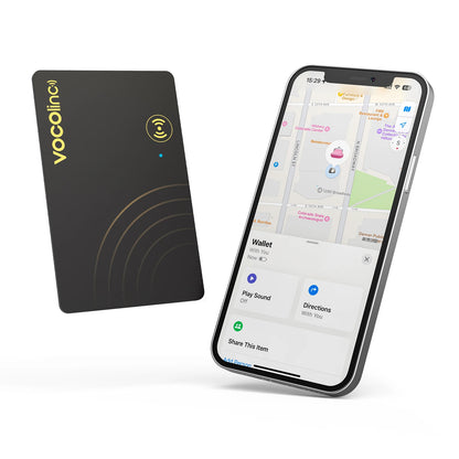 VOCOlinc Beursie Opsporing Kaartetiket, Motoropspoorder, Itemsoeker, Gebruik met Soek My (Slegs iOS)