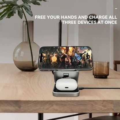 VIKEFON 3 in 1 Foldable Fast Wireless Charger