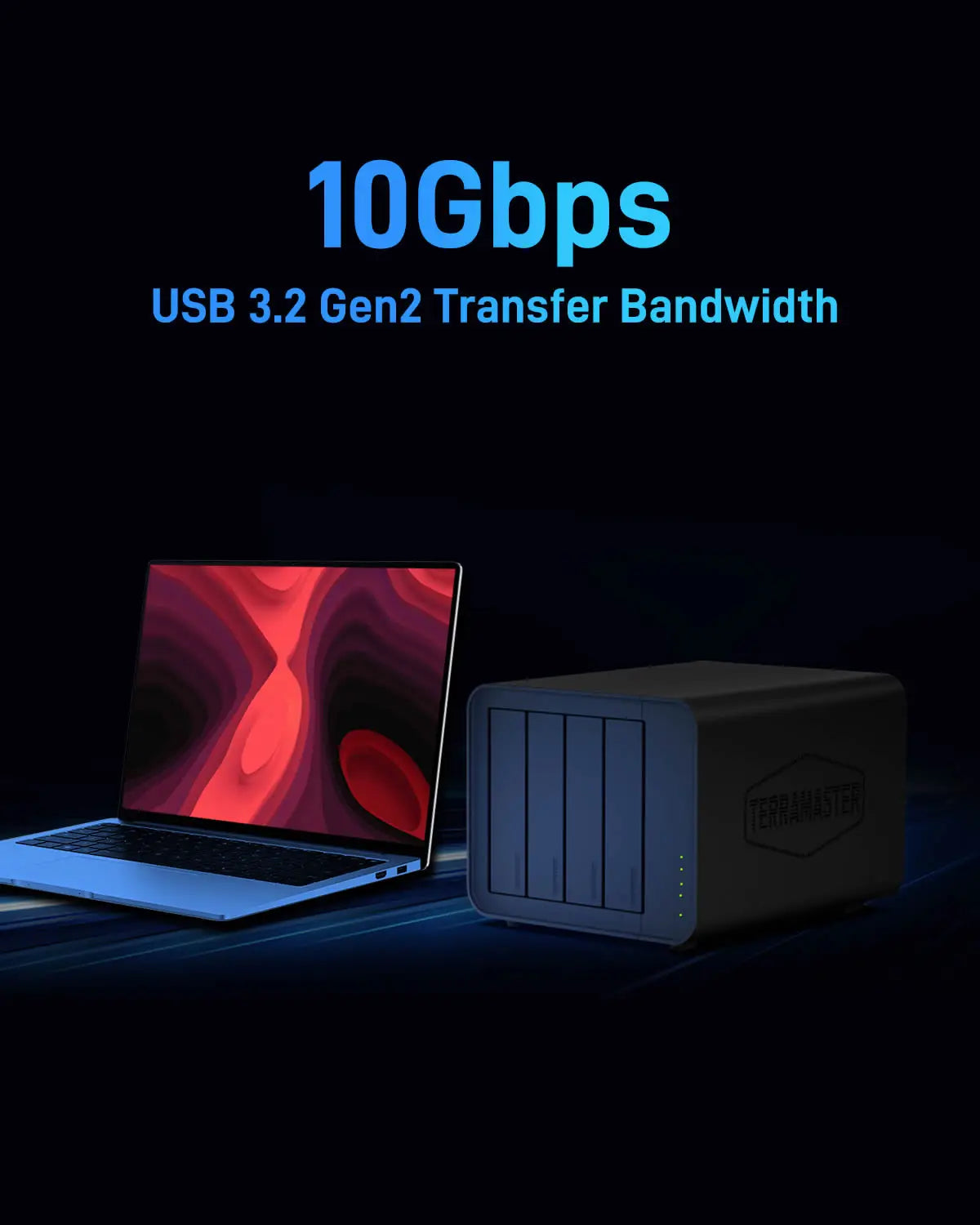 TERRAMASTER D8 Hybrid 8-Bay Hybrid RAlD Enclosure USB 3.2 Gen 2 10Gbps Type C Storage Supports RAID 0/1/Single/JBOD（Diskless）
