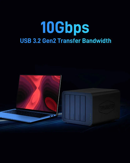 TERRAMASTER D8 Hybrid 8-Bay Hybrid RAlD Enclosure USB 3.2 Gen 2 10Gbps Type C Storage Supports RAID 0/1/Single/JBOD（Diskless）