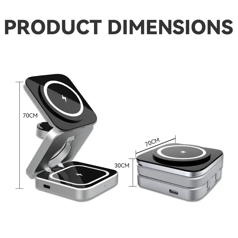 VIKEFON 3 in 1 Foldable Fast Wireless Charger