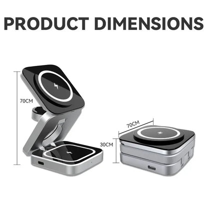 VIKEFON 3 in 1 Foldable Fast Wireless Charger