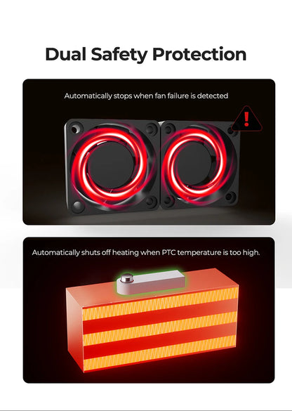Creality Chamber Heater 400W PTC Enclosure Heating Kit for 3D Printer K1/K1 Max/K1C, Filament Drying, 40-70°C with Dual Fan
