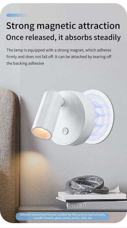 LED Wireless Spotlight Type-C Rechargeable Magnetic Wall Lamp