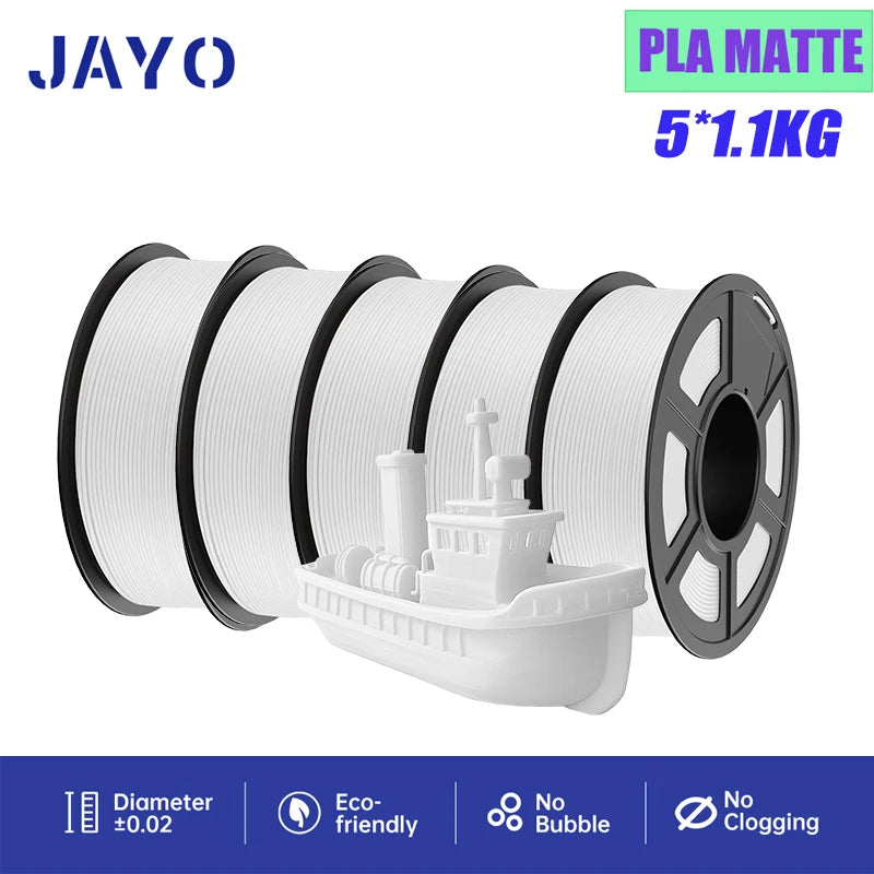 JAYO 5Rolls PLA/PLA Plus/petg/ABS/TPU/PLA meta/PLAYG/HS-PLA 3D Printer Filament 1.75mm FDM 3D Printer Materials for 3D Printer