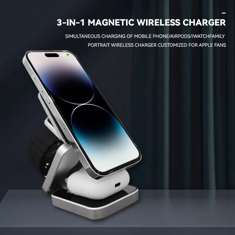 VIKEFON 3 in 1 Foldable Fast Wireless Charger