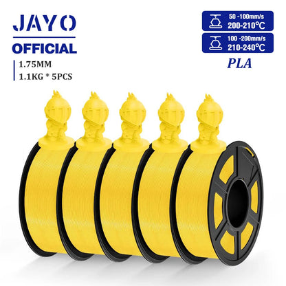 JAYO PLA Filament 1.75MM 5 Rolls/set 3D Printer Filament PLA For FDM 3D Printers Neatly Wound 3D Printing Filament Macaron Color
