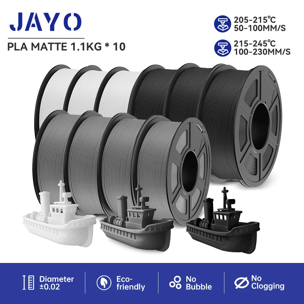 JAYO 5Rolls PLA/PLA Plus/petg/ABS/TPU/PLA meta/PLAYG/HS-PLA 3D Printer Filament 1.75mm FDM 3D Printer Materials for 3D Printer