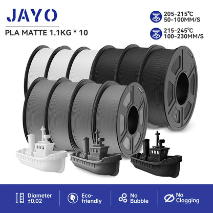 JAYO 5Rolls PLA/PLA Plus/petg/ABS/TPU/PLA meta/PLAYG/HS-PLA 3D Printer Filament 1.75mm FDM 3D Printer Materials for 3D Printer
