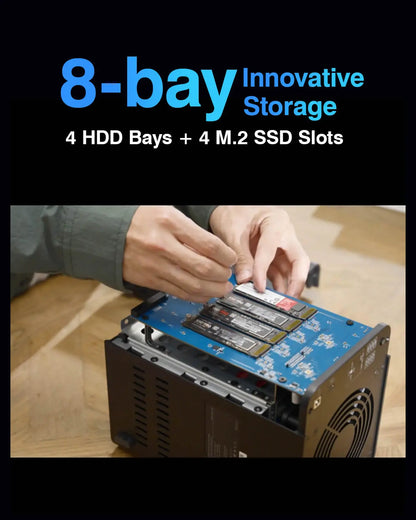 TERRAMASTER D8 Hybrid 8-Bay Hybrid RAlD Enclosure USB 3.2 Gen 2 10Gbps Type C Storage Supports RAID 0/1/Single/JBOD（Diskless）