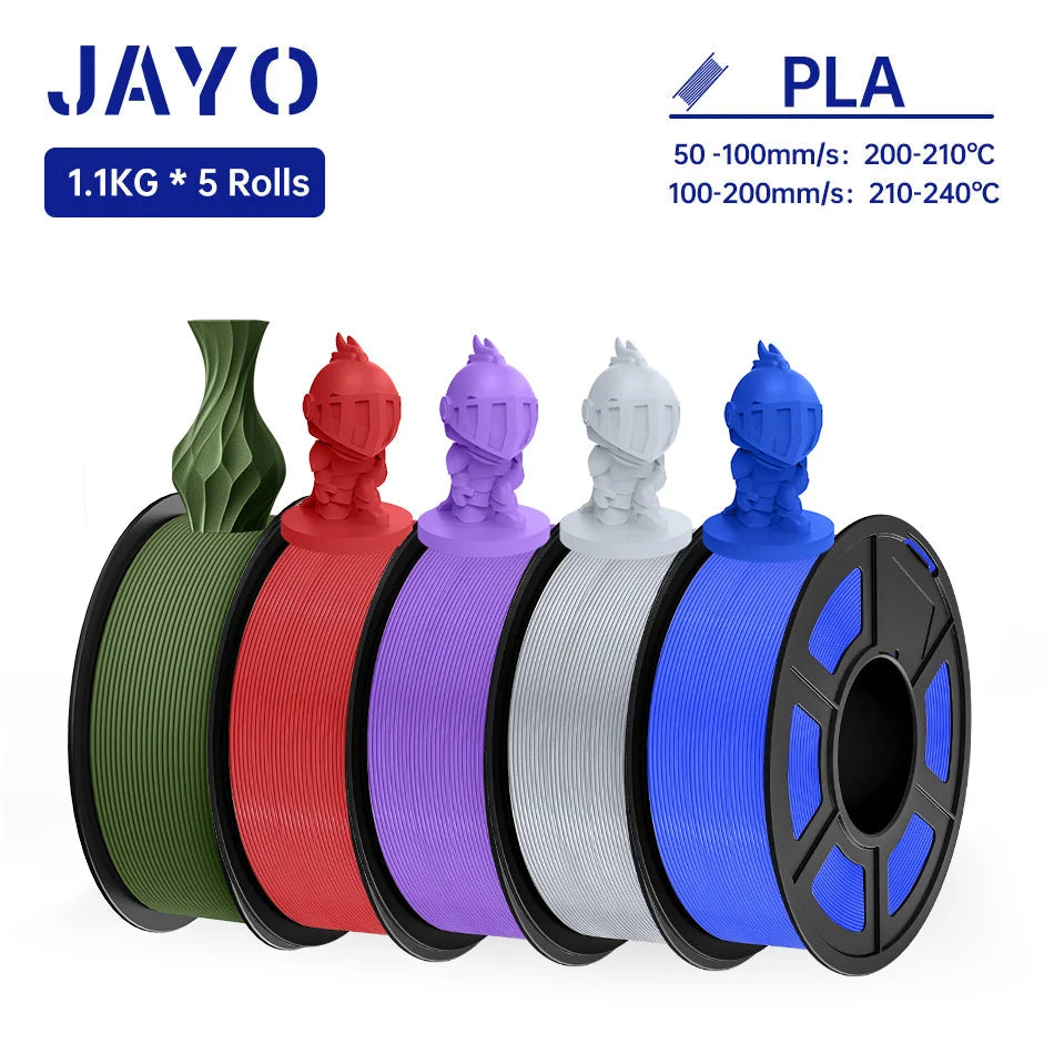 JAYO PLA Filament 1.75MM 5 Rolls/set 3D Printer Filament PLA For FDM 3D Printers Neatly Wound 3D Printing Filament Macaron Color
