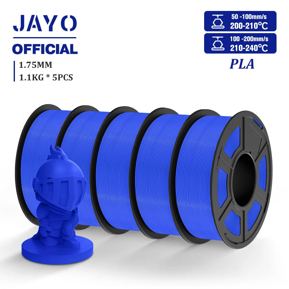 JAYO PLA Filament 1.75MM 5 Rolls/set 3D Printer Filament PLA For FDM 3D Printers Neatly Wound 3D Printing Filament Macaron Color