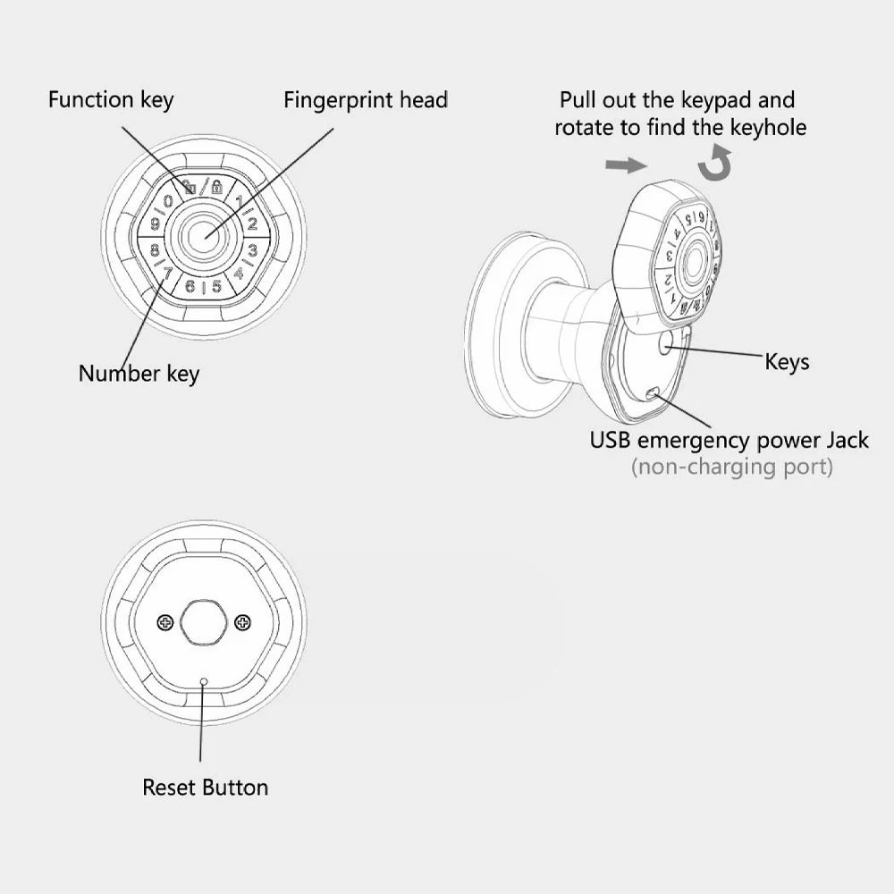 RAYKUBE Fingerprint door lock