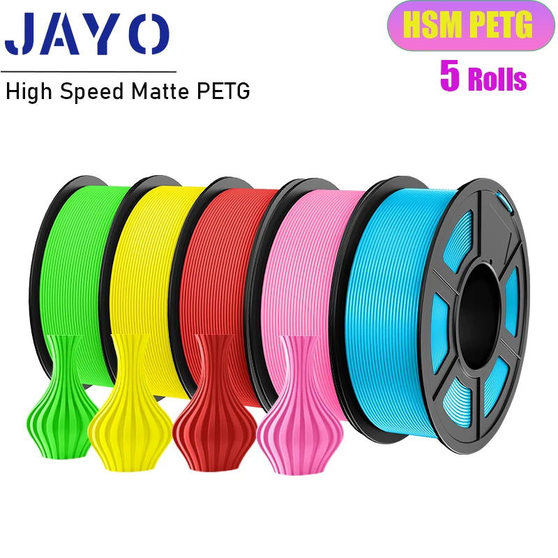 JAYO 5Rolls PLA/PLA Plus/petg/ABS/TPU/PLA meta/PLAYG/HS-PLA 3D Printer Filament 1.75mm FDM 3D Printer Materials for 3D Printer