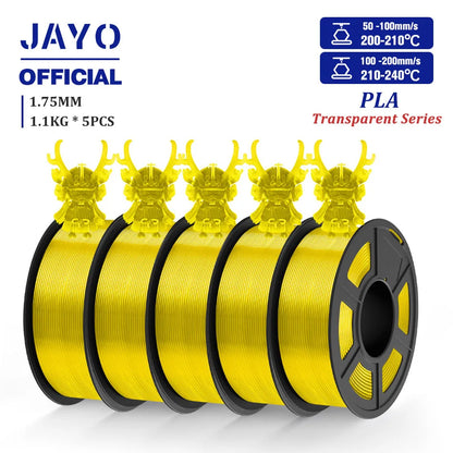 JAYO PLA Filament 1.75MM 5 Rolls/set 3D Printer Filament PLA For FDM 3D Printers Neatly Wound 3D Printing Filament Macaron Color