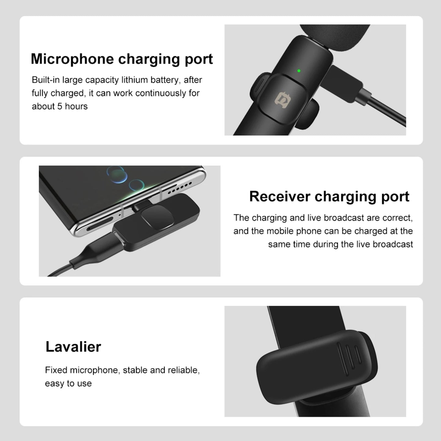 PULUZ 1-Trigger-2 Mini 2.4G Wireless Microphone