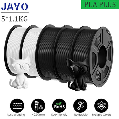 JAYO 5Rolls PLA/PLA Plus/petg/ABS/TPU/PLA meta/PLAYG/HS-PLA 3D Printer Filament 1.75mm FDM 3D Printer Materials for 3D Printer
