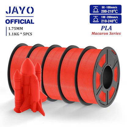JAYO PLA Filament 1.75MM 5 Rolls/set 3D Printer Filament PLA For FDM 3D Printers Neatly Wound 3D Printing Filament Macaron Color