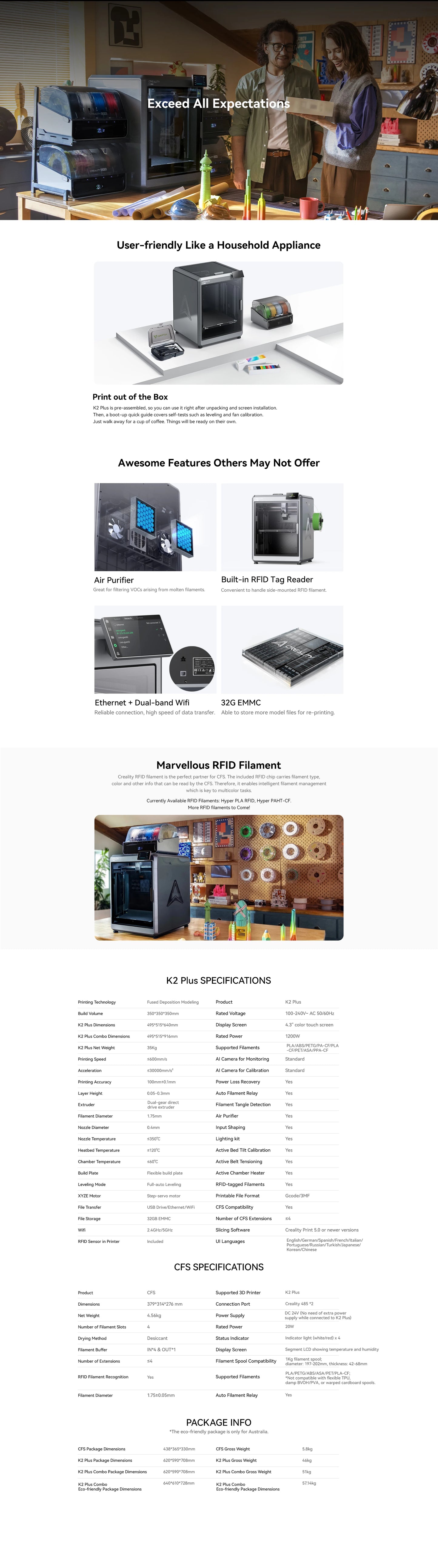 Creality K2 PLUS Combo 3D Printer