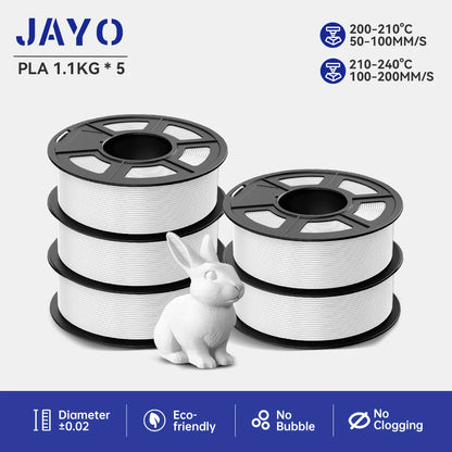 JAYO 5Rolls PLA/PLA Plus/petg/ABS/TPU/PLA meta/PLAYG/HS-PLA 3D Printer Filament 1.75mm FDM 3D Printer Materials for 3D Printer