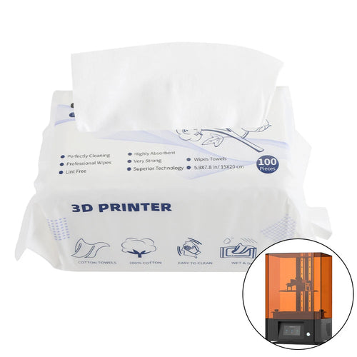 Light Curing Cleaning Cotton Wipes Cleaning Tool 100%Cotton Super Absorbent Lint Free for Anycubi Elego UV Resin 3D Printer Part