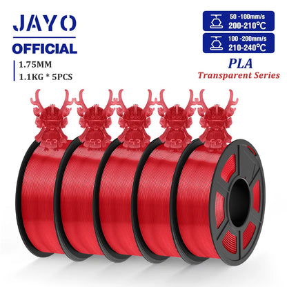 JAYO PLA Filament 1.75MM 5 Rolls/set 3D Printer Filament PLA For FDM 3D Printers Neatly Wound 3D Printing Filament Macaron Color