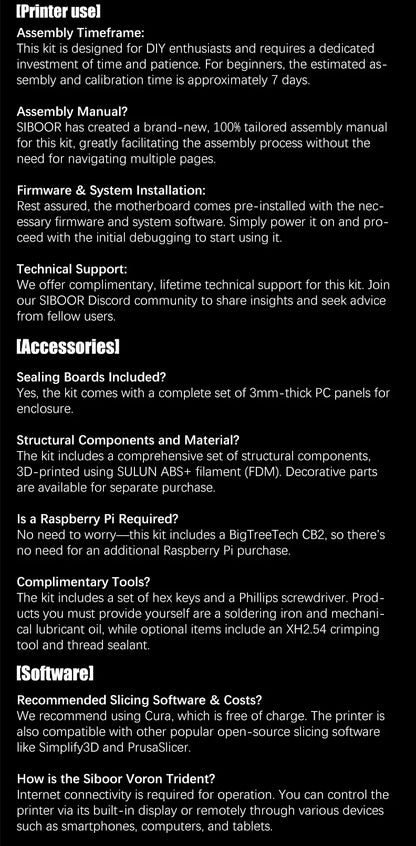 Voron Trident SIBOOR CNC Metal Structure 4AWD CoreXY 3D Printer