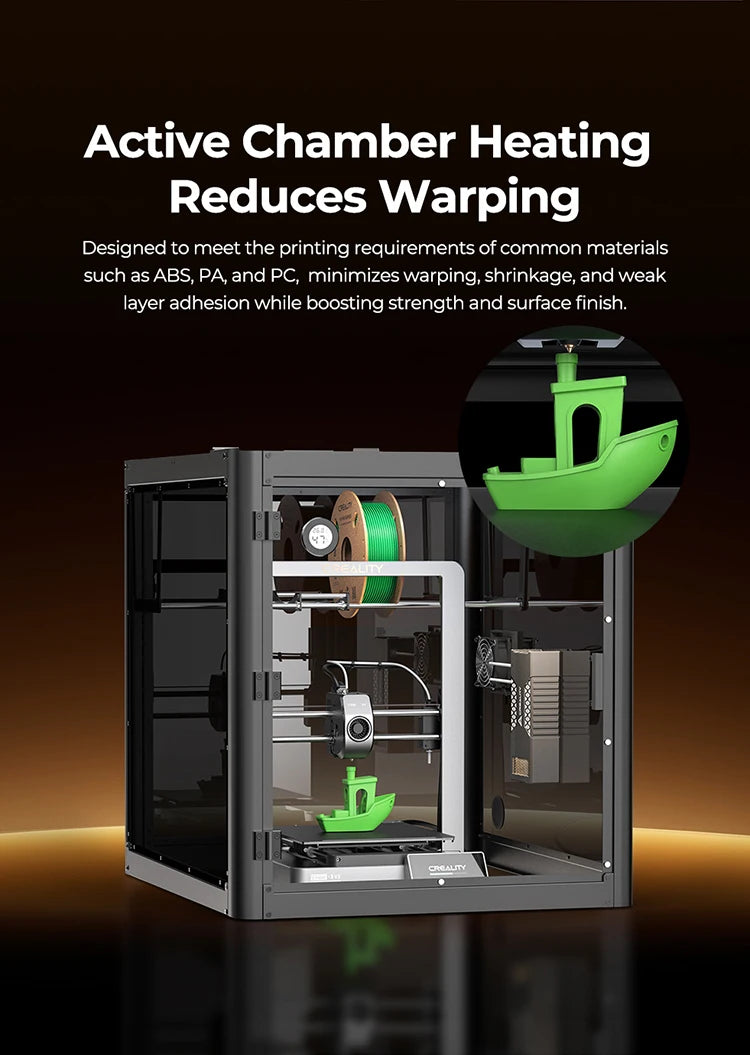 Creality Chamber Heater 400W PTC Enclosure Heating Kit for 3D Printer K1/K1 Max/K1C, Filament Drying, 40-70°C with Dual Fan