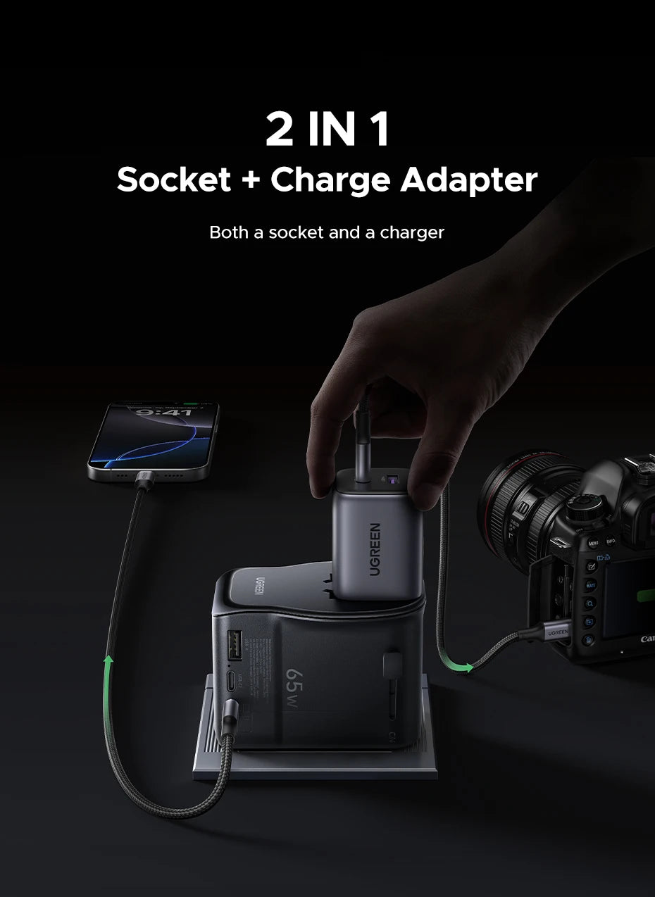 UGREEN 65W Universal Travel Adapter