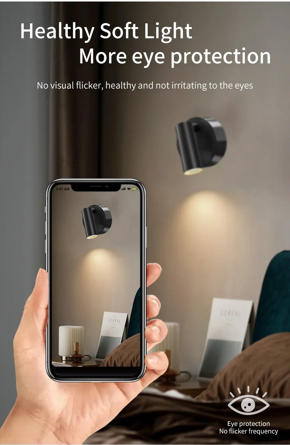 LED Wireless Spotlight Type-C Rechargeable Magnetic Wall Lamp