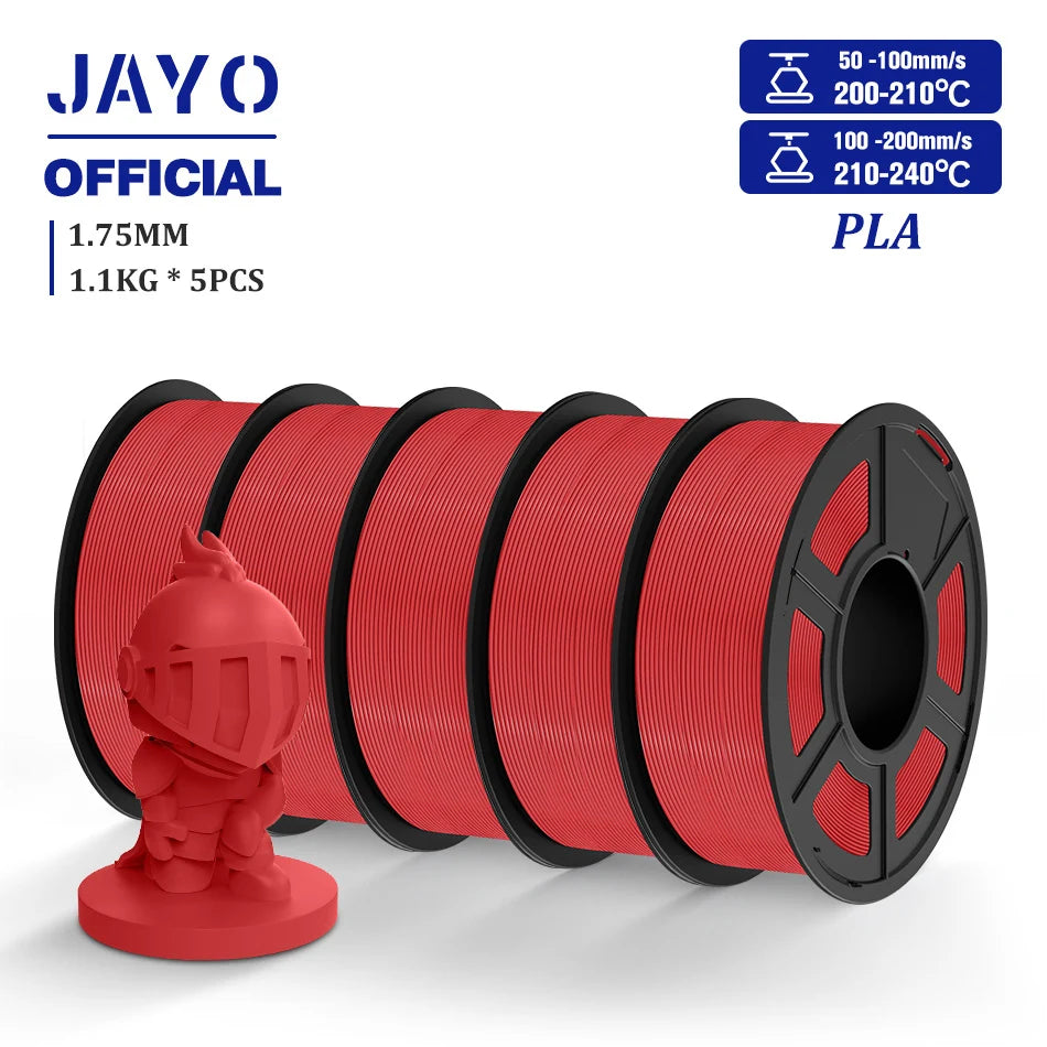 JAYO PLA Filament 1.75MM 5 Rolls/set 3D Printer Filament PLA For FDM 3D Printers Neatly Wound 3D Printing Filament Macaron Color