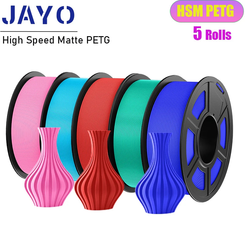 JAYO 5Rolls PLA/PLA Plus/petg/ABS/TPU/PLA meta/PLAYG/HS-PLA 3D Printer Filament 1.75mm FDM 3D Printer Materials for 3D Printer