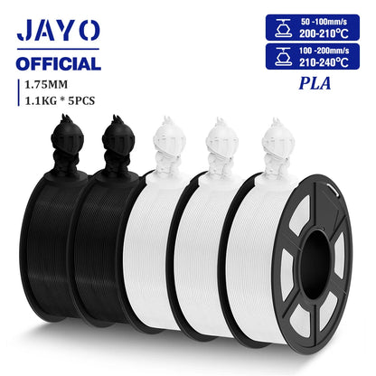 JAYO PLA Filament 1.75MM 5 Rolls/set 3D Printer Filament PLA For FDM 3D Printers Neatly Wound 3D Printing Filament Macaron Color