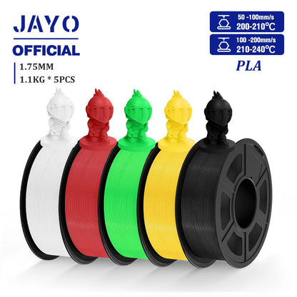 JAYO PLA Filament 1.75MM 5 Rolls/set 3D Printer Filament PLA For FDM 3D Printers Neatly Wound 3D Printing Filament Macaron Color