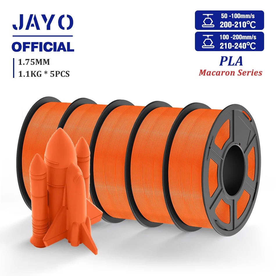 JAYO PLA Filament 1.75MM 5 Rolls/set 3D Printer Filament PLA For FDM 3D Printers Neatly Wound 3D Printing Filament Macaron Color