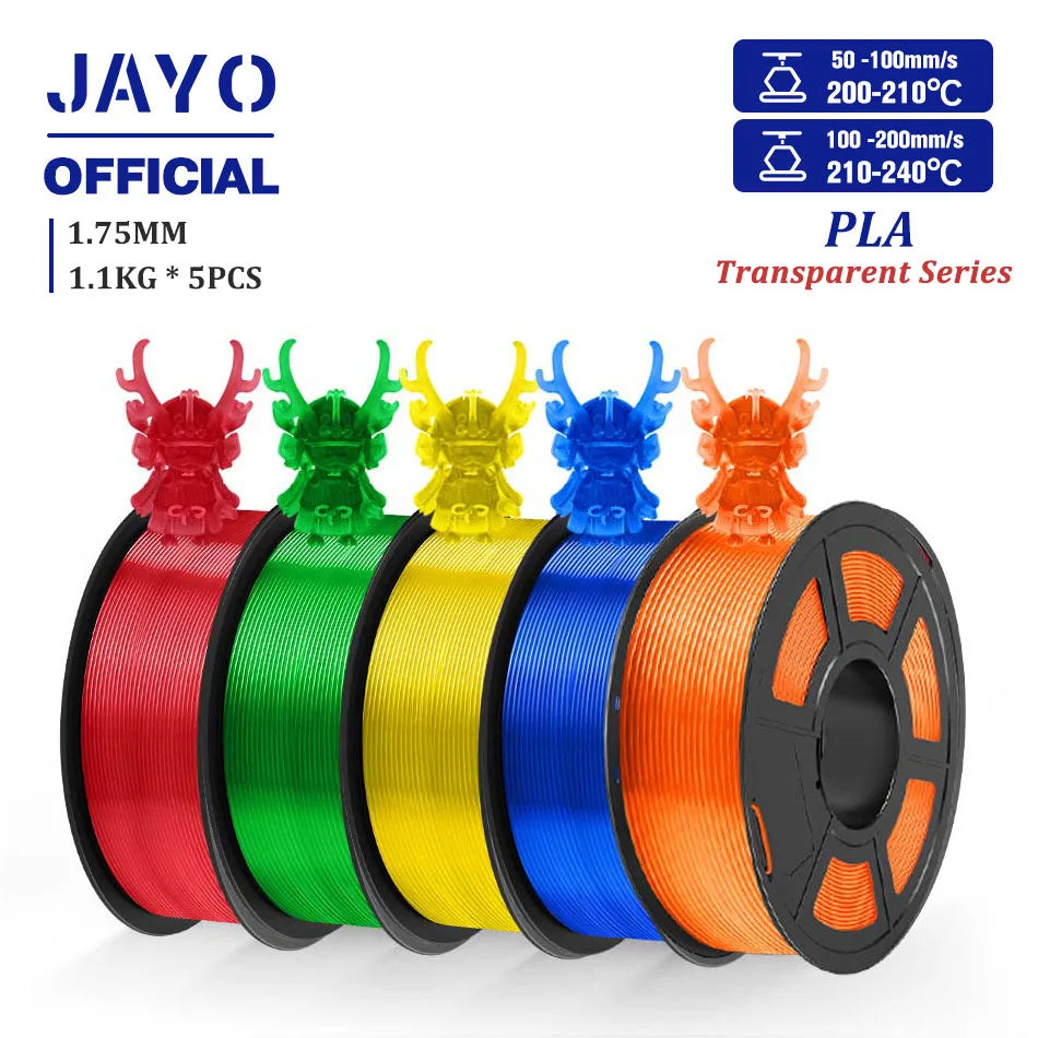 JAYO PLA Filament 1.75MM 5 Rolls/set 3D Printer Filament PLA For FDM 3D Printers Neatly Wound 3D Printing Filament Macaron Color