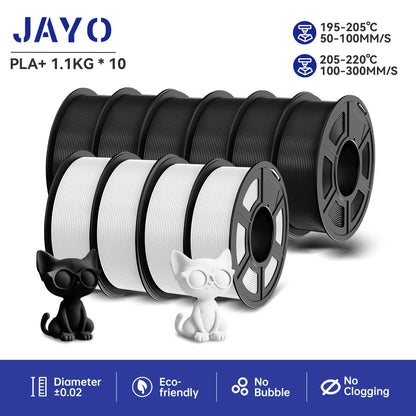 JAYO 5Rolls PLA/PLA Plus/petg/ABS/TPU/PLA meta/PLAYG/HS-PLA 3D Printer Filament 1.75mm FDM 3D Printer Materials for 3D Printer