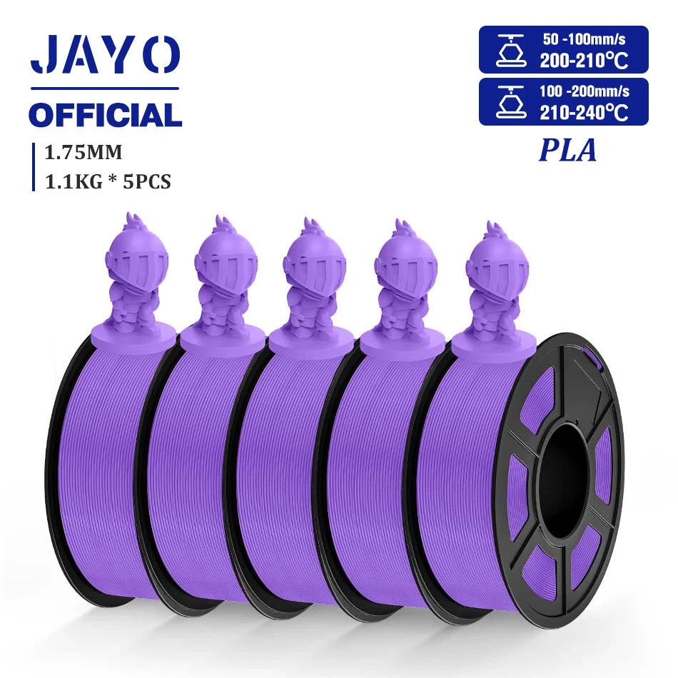 JAYO PLA Filament 1.75MM 5 Rolls/set 3D Printer Filament PLA For FDM 3D Printers Neatly Wound 3D Printing Filament Macaron Color