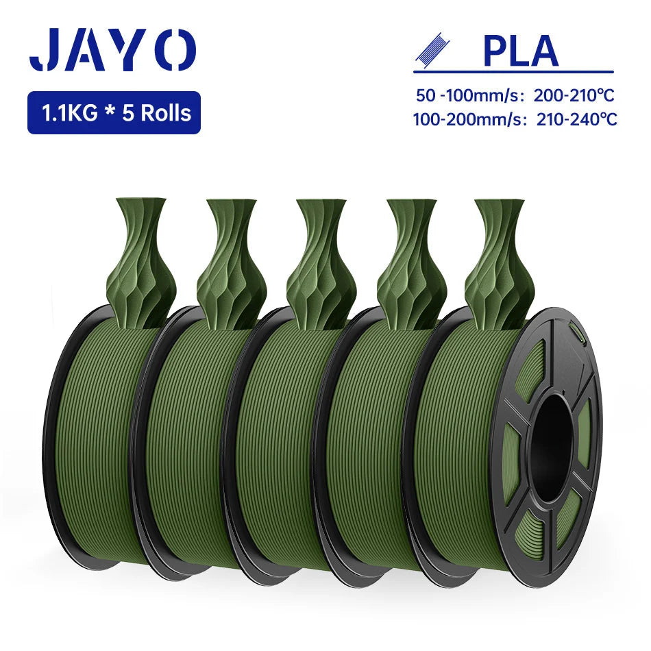 JAYO PLA Filament 1.75MM 5 Rolls/set 3D Printer Filament PLA For FDM 3D Printers Neatly Wound 3D Printing Filament Macaron Color