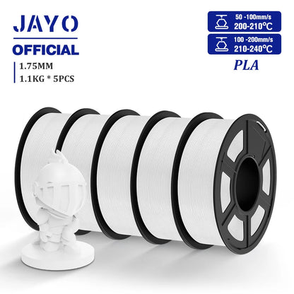 JAYO PLA Filament 1.75MM 5 Rolls/set 3D Printer Filament PLA For FDM 3D Printers Neatly Wound 3D Printing Filament Macaron Color