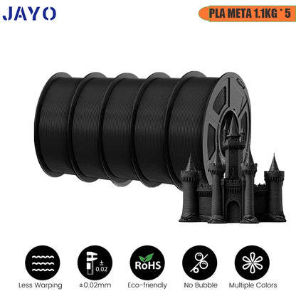 JAYO 5Rolls PLA/PLA Plus/petg/ABS/TPU/PLA meta/PLAYG/HS-PLA 3D Printer Filament 1.75mm FDM 3D Printer Materials for 3D Printer