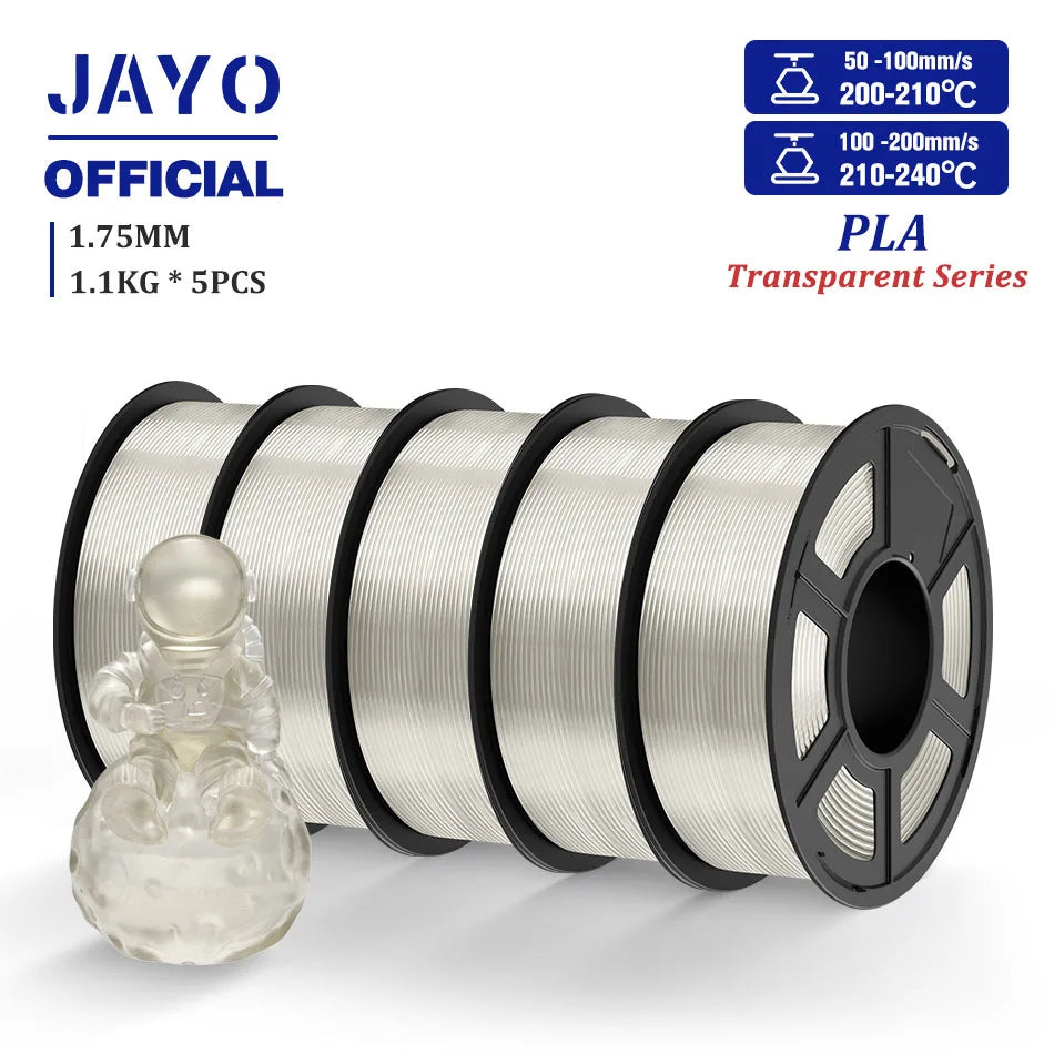 JAYO PLA Filament 1.75MM 5 Rolls/set 3D Printer Filament PLA For FDM 3D Printers Neatly Wound 3D Printing Filament Macaron Color