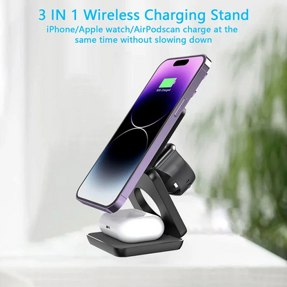 VIKEFON 3 in 1 Foldable Fast Wireless Charger