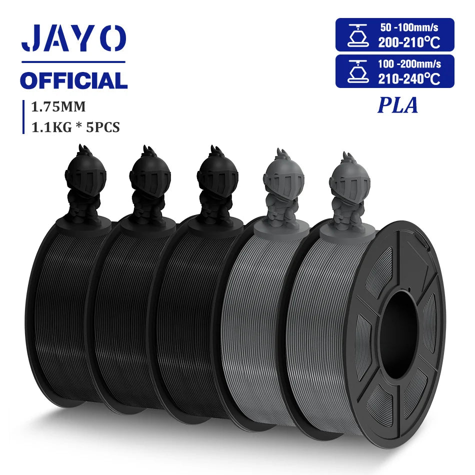 JAYO PLA Filament 1.75MM 5 Rolls/set 3D Printer Filament PLA For FDM 3D Printers Neatly Wound 3D Printing Filament Macaron Color
