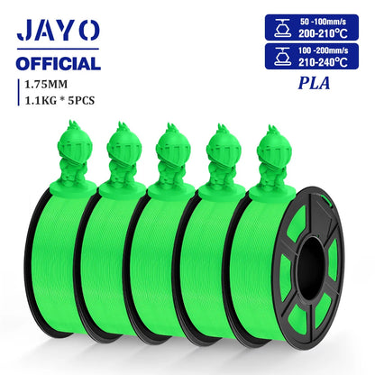 JAYO PLA Filament 1.75MM 5 Rolls/set 3D Printer Filament PLA For FDM 3D Printers Neatly Wound 3D Printing Filament Macaron Color