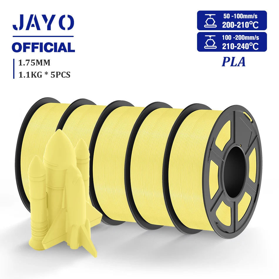 JAYO PLA Filament 1.75MM 5 Rolls/set 3D Printer Filament PLA For FDM 3D Printers Neatly Wound 3D Printing Filament Macaron Color